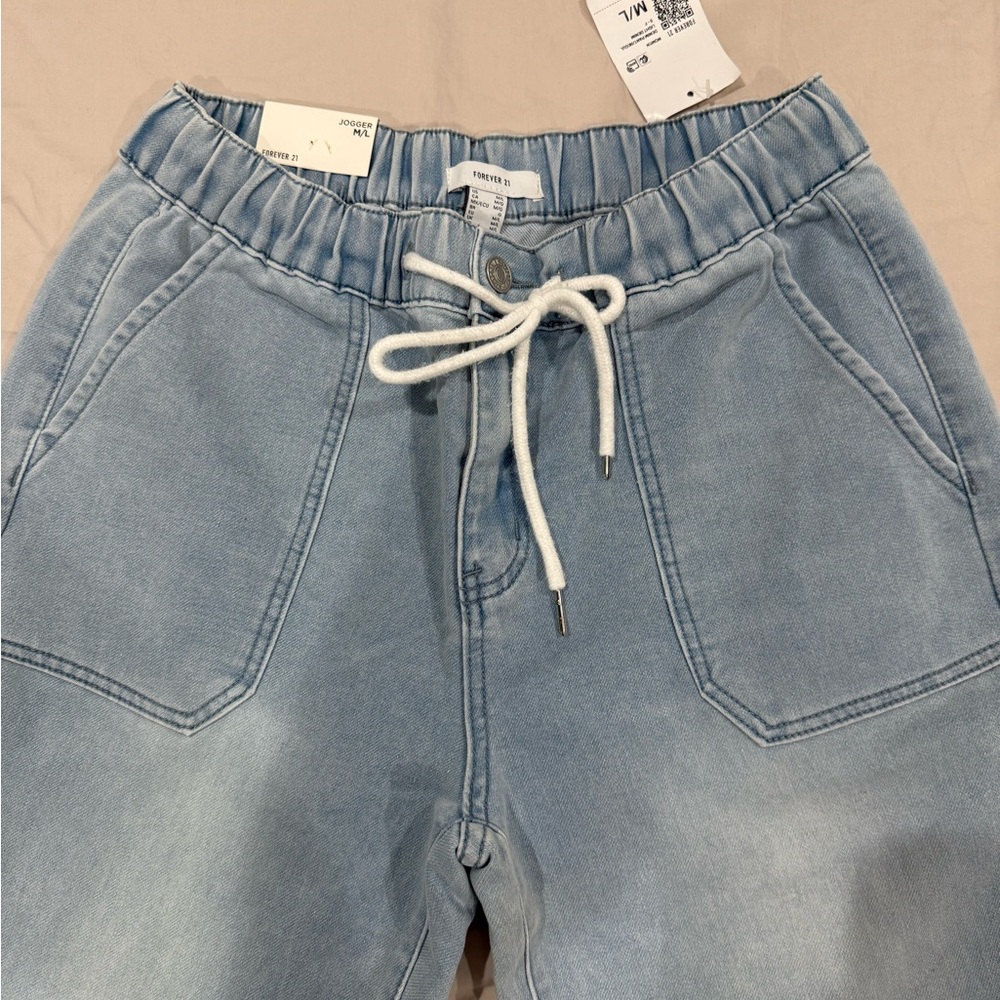 Forever 21 Women’s Denim Joggers - Picture 5 of 16